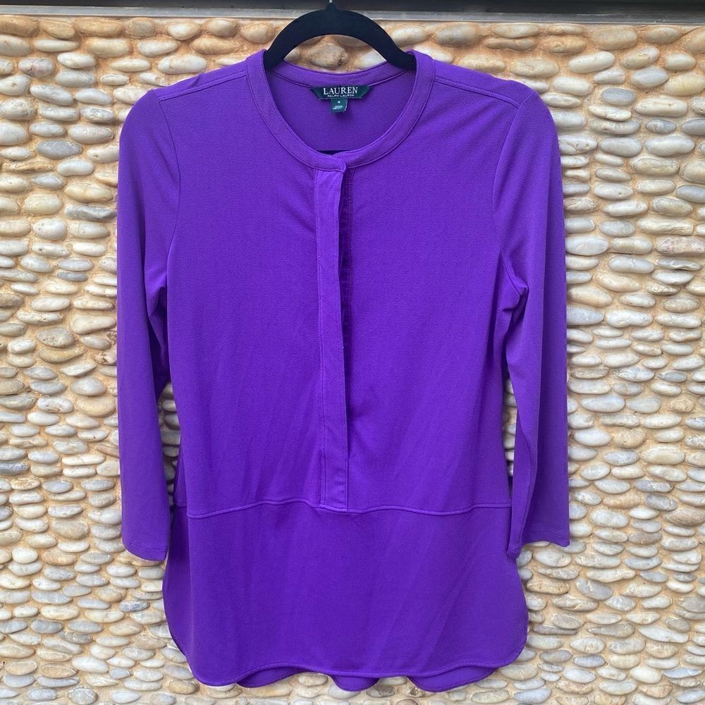 Lauren by Ralph Lauren Women's Purple Tunic Top Blouse. Size Small EUC!